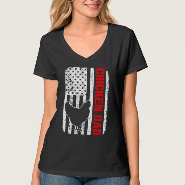 Chicken Dad American Flag T-Shirt (Front)