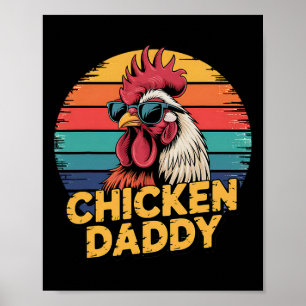 Chicken Dad Retro Farm Animal Lover Poster