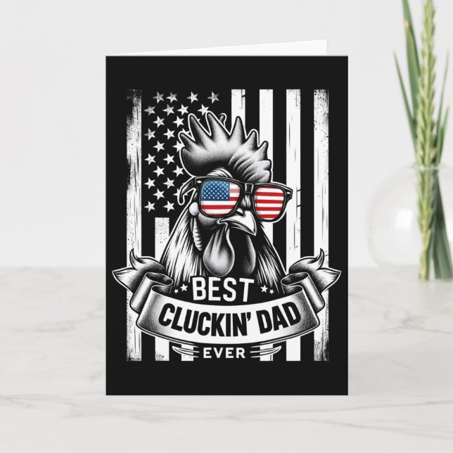 Chicken Dad Rooster Daddy Farmer Funny Fathers Day Card (Front)