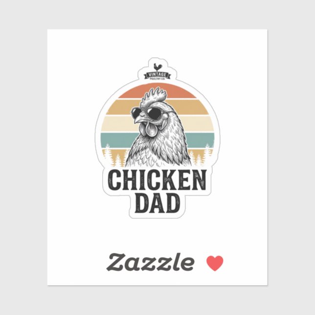 Chicken Dad Vintage Sunset Funny Chicken Lover Shi (Sheet)