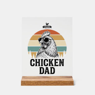 Chicken Dad Vintage Sunset Funny Chicken Lover Shi Acrylic Sign
