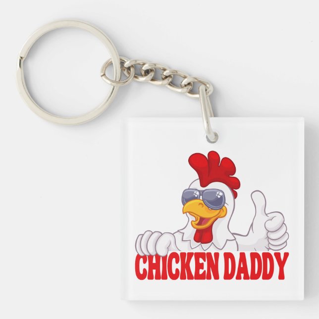Chicken Daddy Chicken Dad Father Chicken Lover Key Ring (Front)