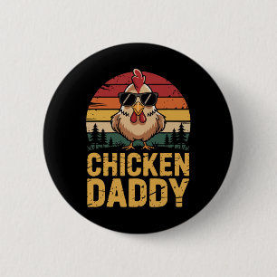 Chicken Daddy Funny Poultry Farming Father Who Rai 6 Cm Round Badge