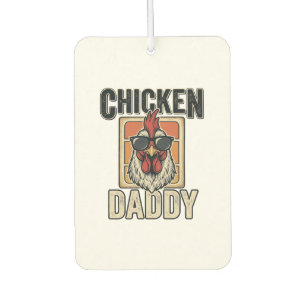 Chicken Daddy Funny Rooster Vintage Vector Shirt_1 Car Air Freshener