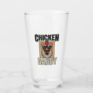 Chicken Daddy Funny Rooster Vintage Vector Shirt_1 Glass