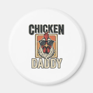 Chicken Daddy Funny Rooster Vintage Vector Shirt_1 Magnet