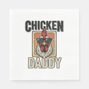 Chicken Daddy Funny Rooster Vintage Vector Shirt_1 Napkin
