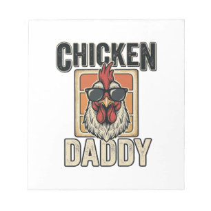 Chicken Daddy Funny Rooster Vintage Vector Shirt_1 Notepad