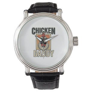 Chicken Daddy Funny Rooster Vintage Vector Shirt_1 Watch