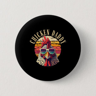 Chicken Daddy Retro Vintage 70s Chicken Dad Father 6 Cm Round Badge