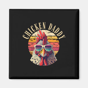 Chicken Daddy Retro Vintage 70s Chicken Dad Father Magnet