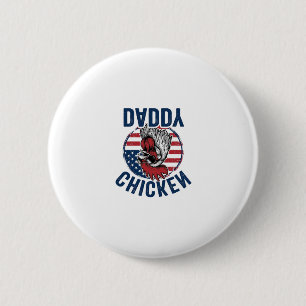 Chicken Daddy Rooster Vintage Patriotic Shirt Desi 6 Cm Round Badge