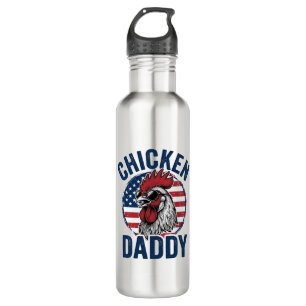 Chicken Daddy Rooster Vintage Patriotic Shirt Desi 710 Ml Water Bottle