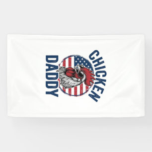 Chicken Daddy Rooster Vintage Patriotic Shirt Desi Banner