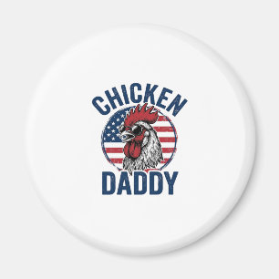 Chicken Daddy Rooster Vintage Patriotic Shirt Desi Magnet