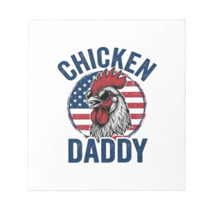 Chicken Daddy Rooster Vintage Patriotic Shirt Desi Notepad
