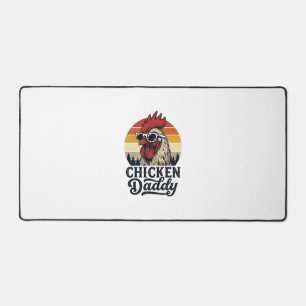 Chicken Daddy Rooster Vintage Sunset Vector Design Desk Mat