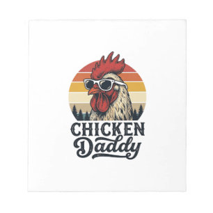 Chicken Daddy Rooster Vintage Sunset Vector Design Notepad