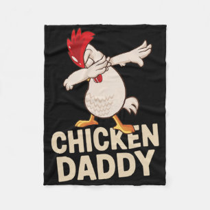 Chicken Daddy Vintage Poultry Farmer Funny Fathers Fleece Blanket