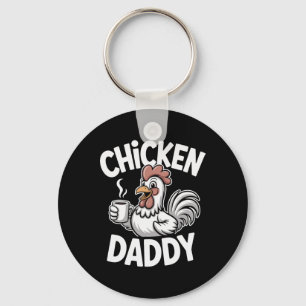 Chicken Daddy Vintage Poultry Farmer Funny Fathers Key Ring