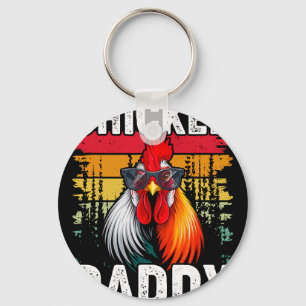 Chicken Daddy Vintage Poultry Farmer Funny Fathers Key Ring