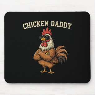 Chicken Daddy Vintage Poultry Farmer Funny Fathers Mouse Pad