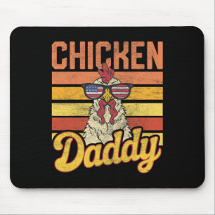 Chicken Daddy Vintage Poultry Farmer Funny Fathers Mouse Pad