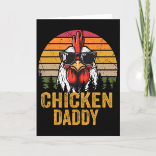 Chicken Daddy Vintage Rooster For Dad Farmer Fathe Card