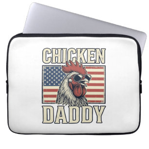 Chicken Daddy Vintage Rooster Patriotic Laptop Sleeve