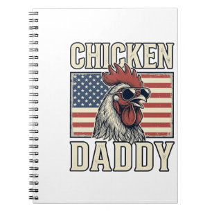 Chicken Daddy Vintage Rooster Patriotic Notebook