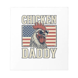 Chicken Daddy Vintage Rooster Patriotic Notepad