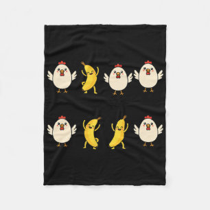Chicken Dance-off Nanas Vs Chickens, Funny Chicken Fleece Blanket