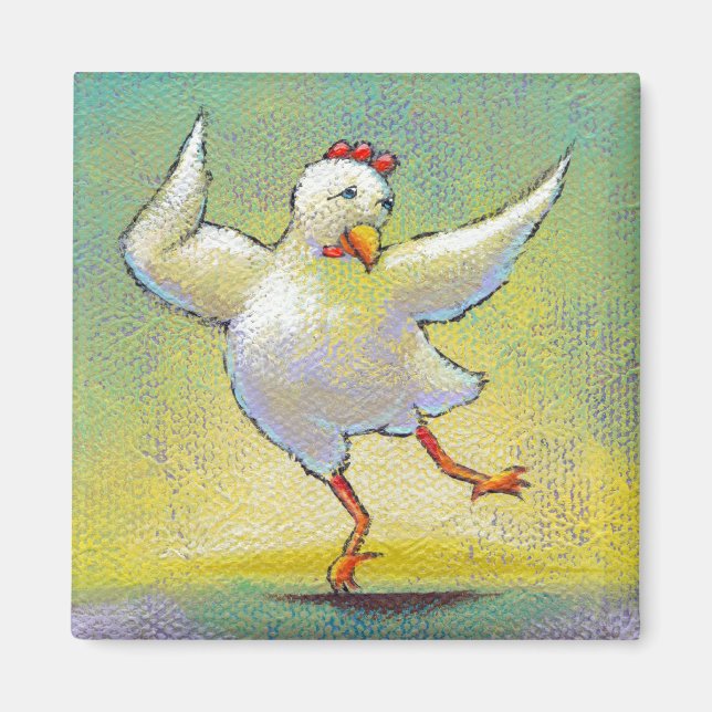 Chicken dancer modern interpretive dancing fun art magnet (Front)