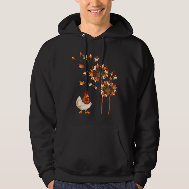 Chicken Dandelion Flower Chicken   Hoodie (Front)