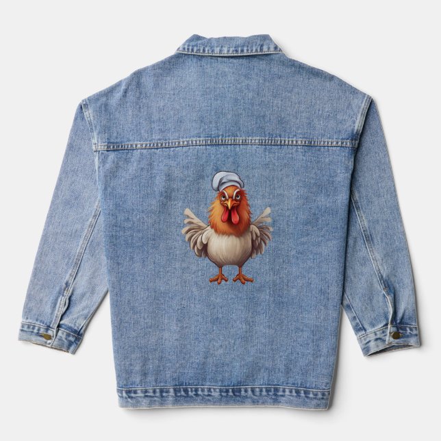 Chicken day Halloween day Denim Jacket (Back)
