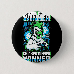 Chicken Dinner Winner Funny Gamer Rooster Present  6 Cm Round Badge