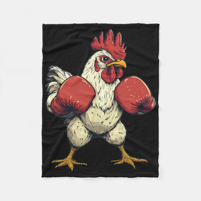 Chicken Dressed As A Boxer Funny Boxing  Fleece Blanket (Front)
