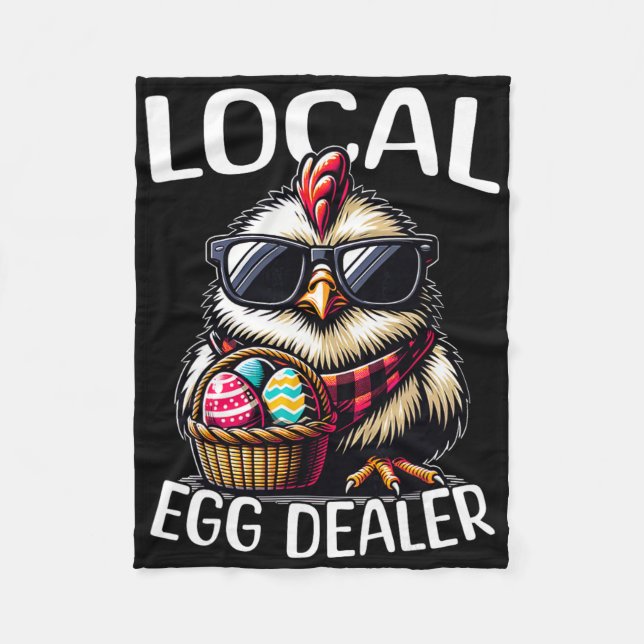 Chicken Easter Chicken Local Egg Dealer  Fleece Blanket (Front)
