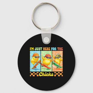 Chicken Easter Day Farm Animal Lover Here for Key Ring