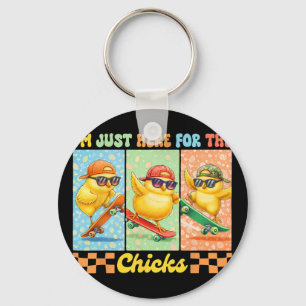 Chicken Easter Day Farm Animal Lover I'm Just Here Key Ring