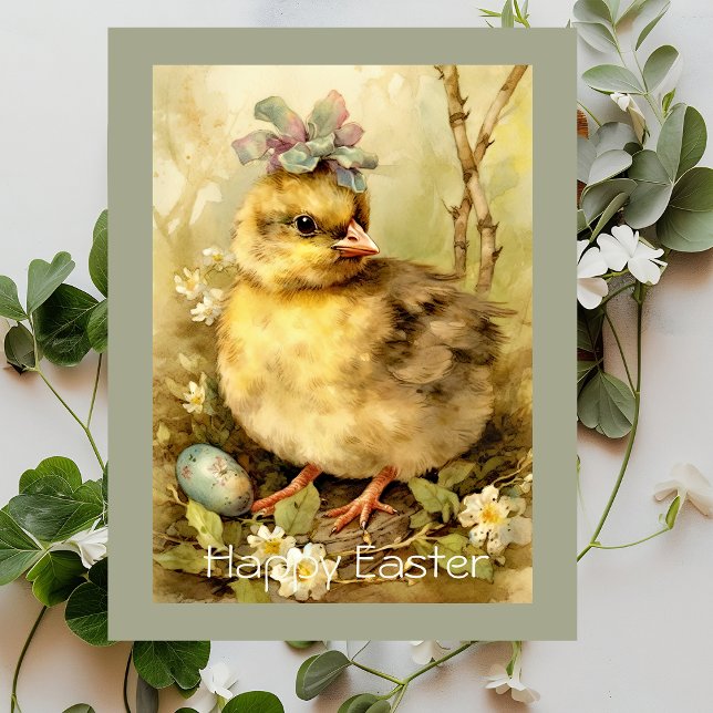 Chicken Easter Eggs Forest Holiday Postcard (Creator Uploaded)