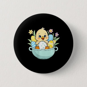 Chicken Egg Hunting Easter Bunny Ears Farm Animal 6 Cm Round Badge