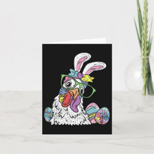 Chicken Egg Hunting Easter Bunny Ears Farm Animal  Card