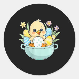 Chicken Egg Hunting Easter Bunny Ears Farm Animal Classic Round Sticker