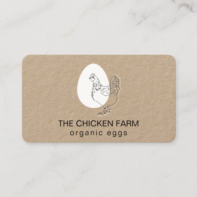 Chicken Egg Logo Hen for Country Farm Business Car Business Card (Front)