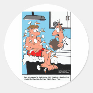 Chicken & Egg Pox Funny Medical Gifts & Cards Classic Round Sticker