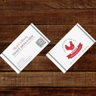 Chicken Eggs Farm QR Code Business Card