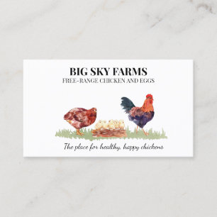 Chicken Eggs Farm Watercolor Business Card
