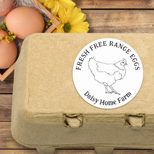 Chicken Eggs Simple Hand Drawn Personalised Classic Round Sticker