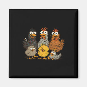 Chicken Family Hen Rooster Chicks Farm Magnet